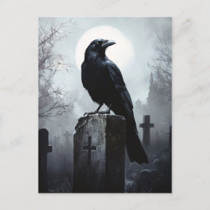 Carte Postale Corbeau dans le cimetière gothique