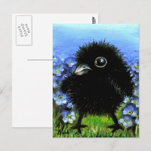 Carte Postale Corbeau de bébé (Devant / Derrière)