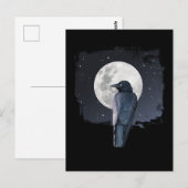 Carte Postale Corbeau de la forêt Lune froide (Devant / Derrière)