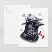 Carte Postale Corbeau d'hiver canadien (Devant / Derrière)