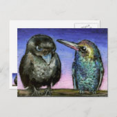 Carte Postale Corbeau et colibri (Devant / Derrière)