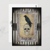 Carte Postale Corbeau et crâne (Devant / Derrière)