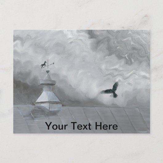 Carte Postale Corbeau et girouette (Devant)