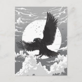 Carte Postale Corbeau et Lune (Devant)