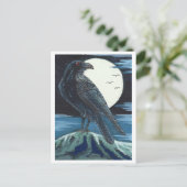Carte Postale Corbeau et lune (Debout devant)
