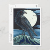 Carte Postale Corbeau et lune (Devant / Derrière)