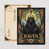 Carte Postale Corbeau, faune Art Déco (Devant / Derrière)