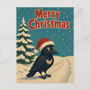 Carte Postale Corbeau Lane Animaux Noël gelé