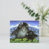 Carte Postale Corbeau mère et bébé (Debout devant)