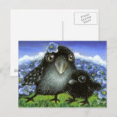 Carte Postale Corbeau mère et bébé (Devant / Derrière)