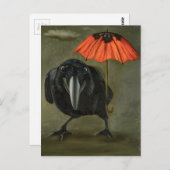 Carte Postale corbeau pluie 2 (Devant / Derrière)