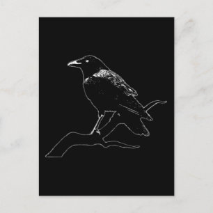 Carte Postale Corbeau (pour les arrière - plans sombres)