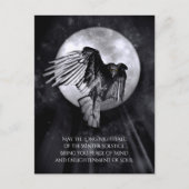 Carte Postale Corbeau solstice d'hiver ou corneille et lune Yule (Devant)