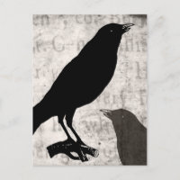 Corbeau vintage gothique collage oiseaux personnal