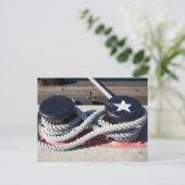 Carte Postale Corde attachée à deux bornes (Debout devant)