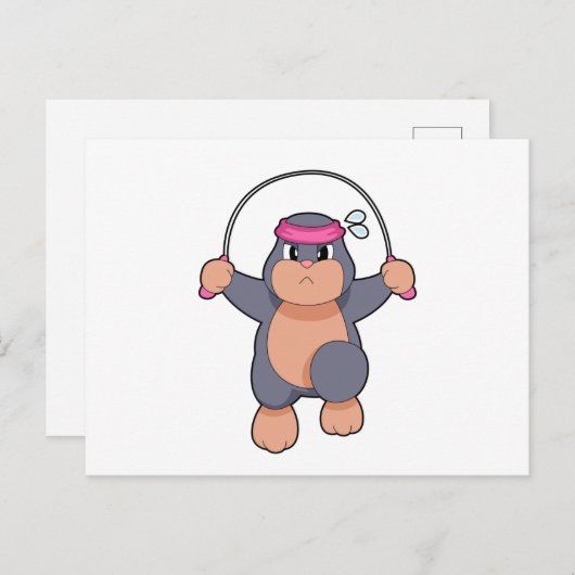 Carte Postale Corde de fitness pour taupe (Devant / Derrière)