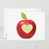 Carte Postale Corde du coeur pomme rouge (Devant / Derrière)