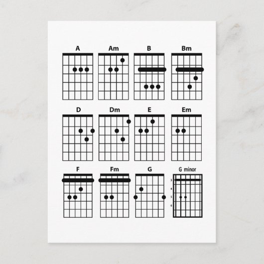 Carte Postale Cordes de guitare (Devant)