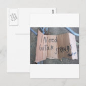 Carte Postale Cordes de guitare (Devant / Derrière)