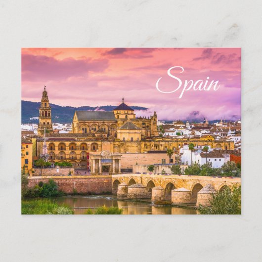 Carte Postale Cordoue, Espagne Belle vue coucher de soleil (Devant)