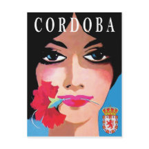 Cordoue, Espagne, visage d'une belle femme, fleur