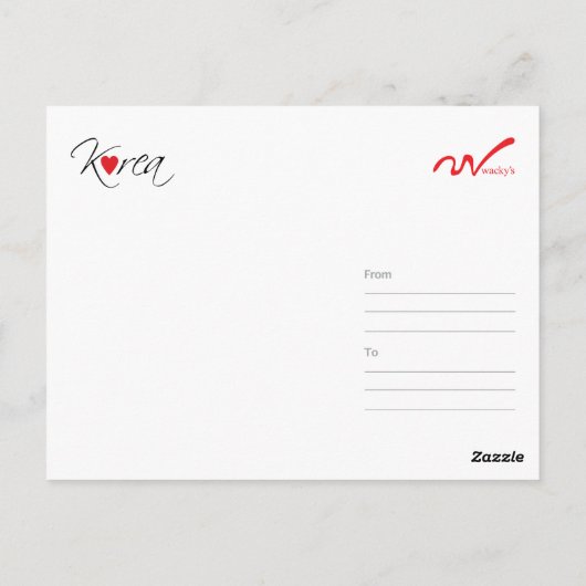 Carte Postale Corée (Dos)