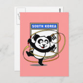 Carte Postale Corée du Sud Gymnastique rythmique Panda (Devant / Derrière)