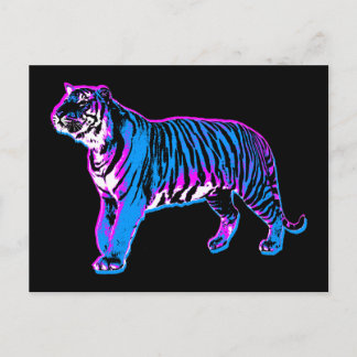CARTE POSTALE COREY TIGER 1980 RETRO VINTAGE WILD TIGER