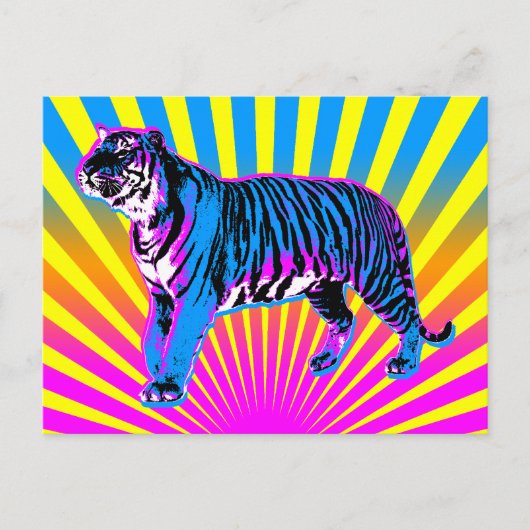 Carte Postale Corey Tiger 80s Retro Tiger Soleil Levant (Devant)