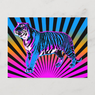 Carte Postale Corey Tiger 80s Rétro Tigre Soleil Levant