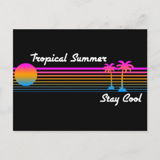 Carte Postale COREY TIGER '80s RETRO TROPICAL SUMMER COOL