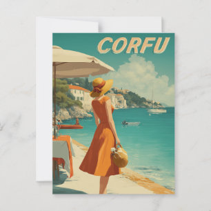 Carte Postale Corfu les années 50 vintage