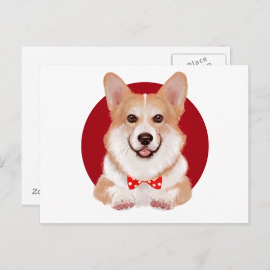 Carte Postale Corgi (Devant / Derrière)