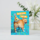 Carte Postale Corgi Butt Birthday Hat (Debout devant)
