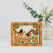 Carte postale Corgi Citrouille Patch (Debout devant)