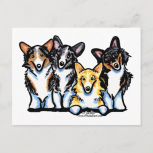 Carte Postale Corgi Clan