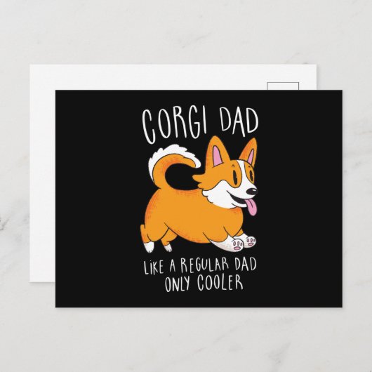 Carte Postale Corgi dad (Devant / Derrière)