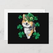 Carte Postale Corgi de la Saint Patrick (Devant / Derrière)