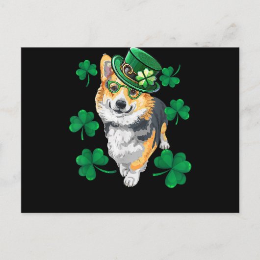 Carte Postale Corgi de la Saint Patrick (Devant)