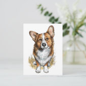 Carte Postale Corgi et vaches (Debout devant)