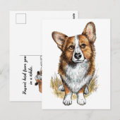 Carte Postale Corgi et vaches (Devant / Derrière)