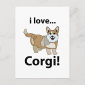 Carte Postale Corgi J'adore Corgi (Devant)