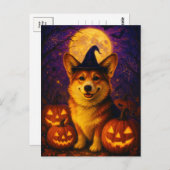 Carte postale Corgi mignon Joy Halloween Postcross (Devant / Derrière)