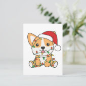 Carte Postale Corgi Noël Animaux d'hiver Chien (Debout devant)