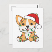 Carte Postale Corgi Noël Animaux d'hiver Chien (Devant / Derrière)