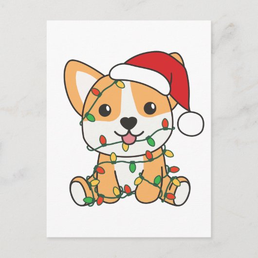 Carte Postale Corgi Noël Animaux d'hiver Chien (Devant)