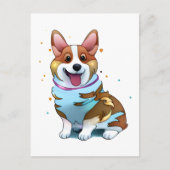 Carte Postale Corgi orange mignon pour une humeur positive (Devant)