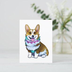Carte Postale Corgi orange mignon pour une humeur positive