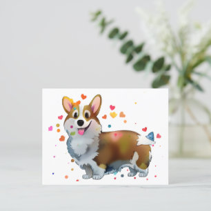 Carte Postale Corgi orange mignon pour une humeur positive