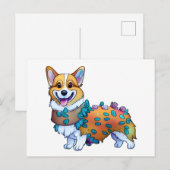 Carte Postale Corgi orange mignon pour une humeur positive (Devant / Derrière)
